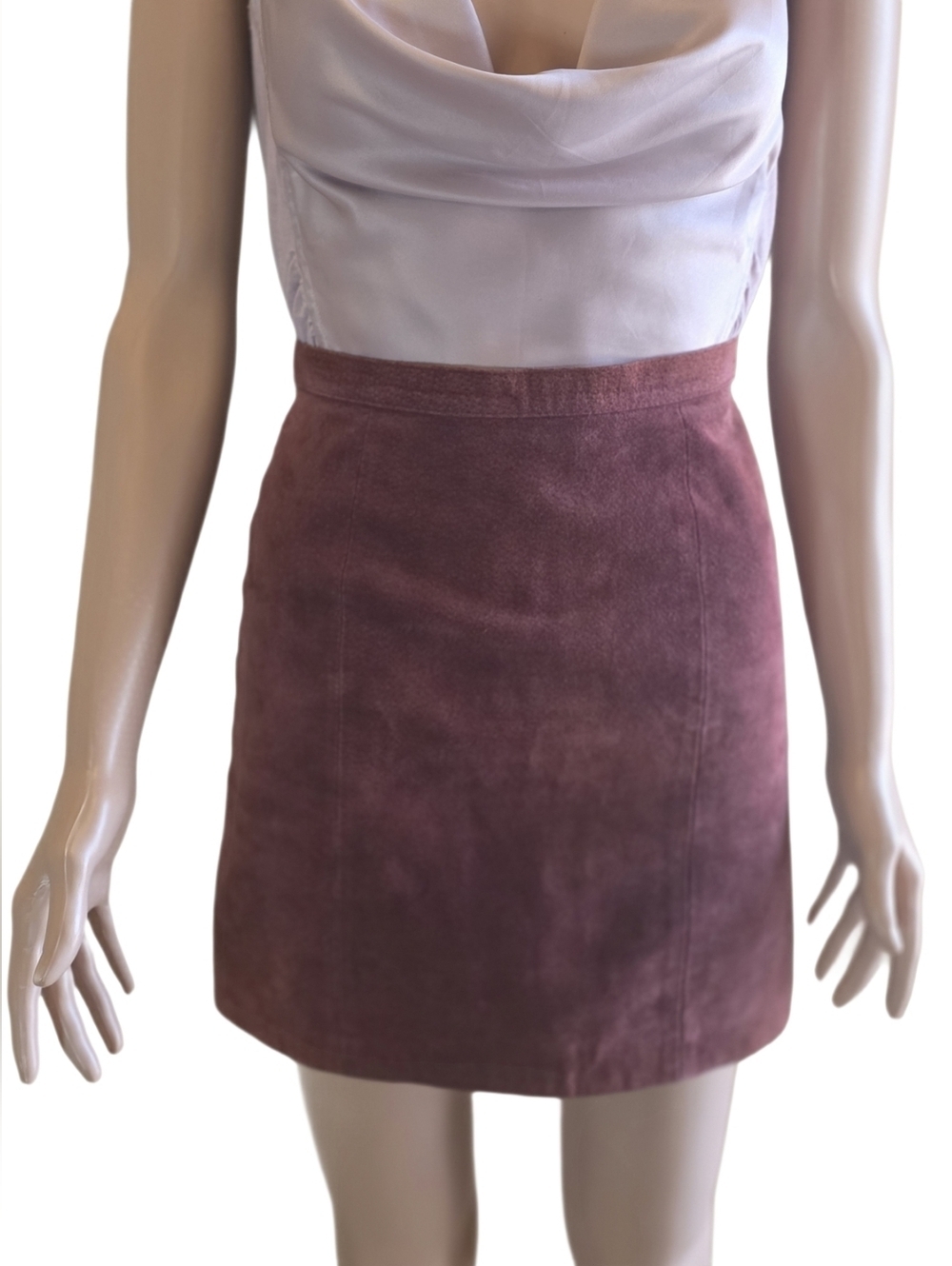 Vintage 90's Minimalist SUEDE Jay Jacobs Winlit mini in a Burgundy shade. EUC